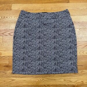 Cabi Pencil Skirt Womens 12 Black White Chevron Knit Office Career Academia